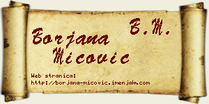 Borjana Mićović vizit kartica